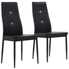 Eetkamerstoelen met houten frame en stalen poten inclusief levering - Zwart / 2 - Eetkamerstoelen