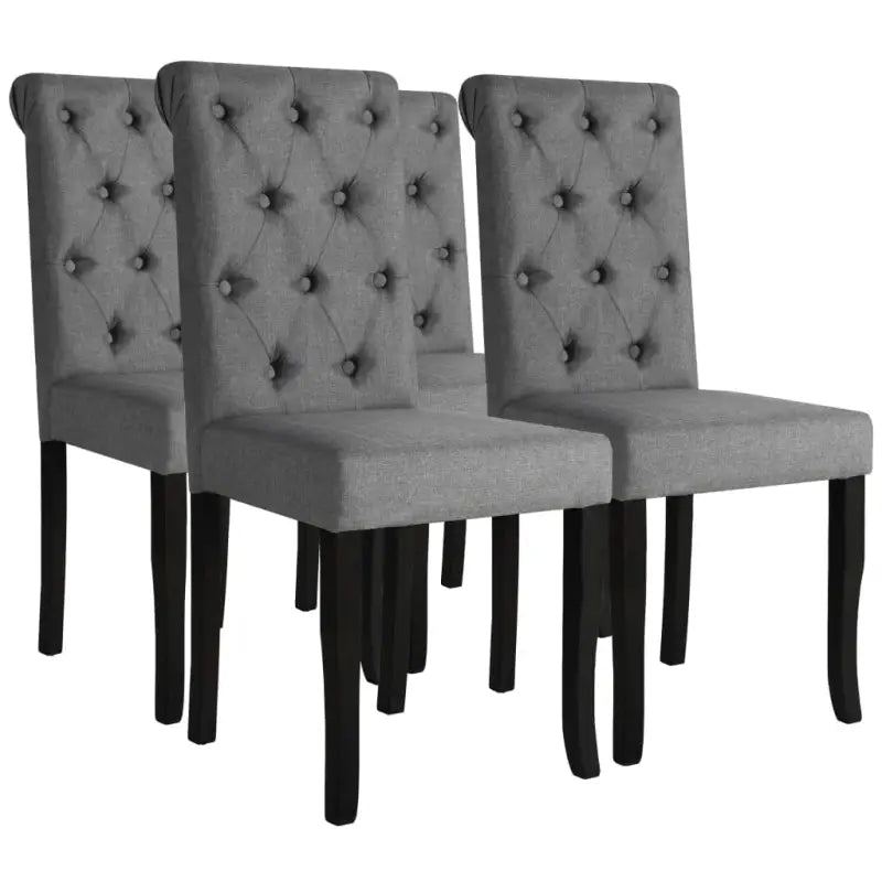 Eetkamerstoelen met stoffen bekleding en massief houten frame - Donkergrijs / 4 - Eetkamerstoelen