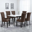 Eetkamerstoelen met zachte bekleding levering bevat een elegant design - Bruin / 6 - Eetkamerstoelen