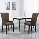Eetkamerstoelen met zachte bekleding levering bevat een elegant design - Bruin / 2 - Eetkamerstoelen