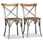 Eetkamerstoelen van massief mangohout in industriële stijl - Eetkamerstoelen