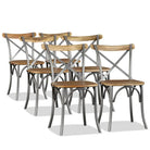 Eetkamerstoelen van massief mangohout in industriële stijl - 6 - Eetkamerstoelen