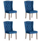 Eetkamerstoelen van massief rubberwood met zacht fluwelen bekleding - Eetkamerstoelen