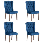 Eetkamerstoelen van massief rubberwood met zacht fluwelen bekleding - Eetkamerstoelen