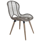 Eetkamerstoelen van natuurlijk rattan met houten poten levering bevat - Eetkamerstoelen