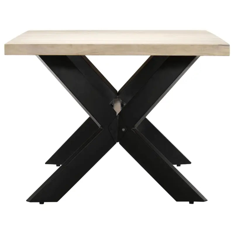 Eettafel met massief mangohout en stalen poten in moderne stijl - Eettafels