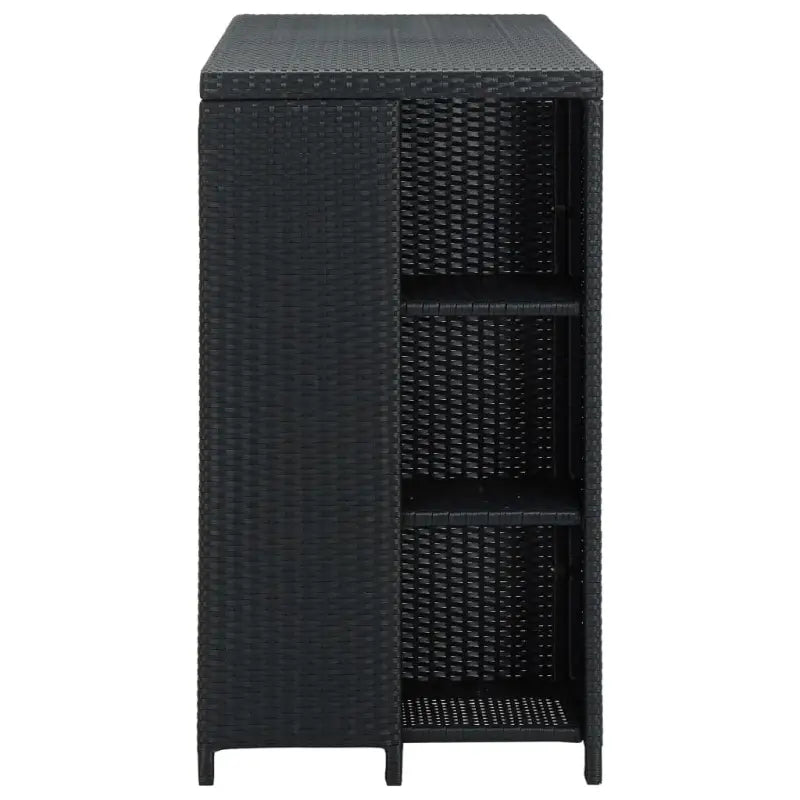 Eettafel met opbergrek van PE-rattan en stalen frame - Eettafels