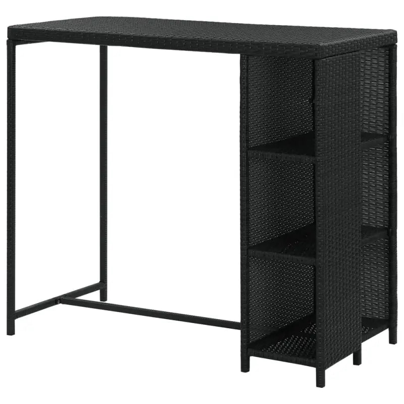Eettafel met opbergrek van PE-rattan en stalen frame - Eettafels