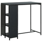 Eettafel met opbergrek van PE-rattan en stalen frame - Zwart / 1 - Eettafels