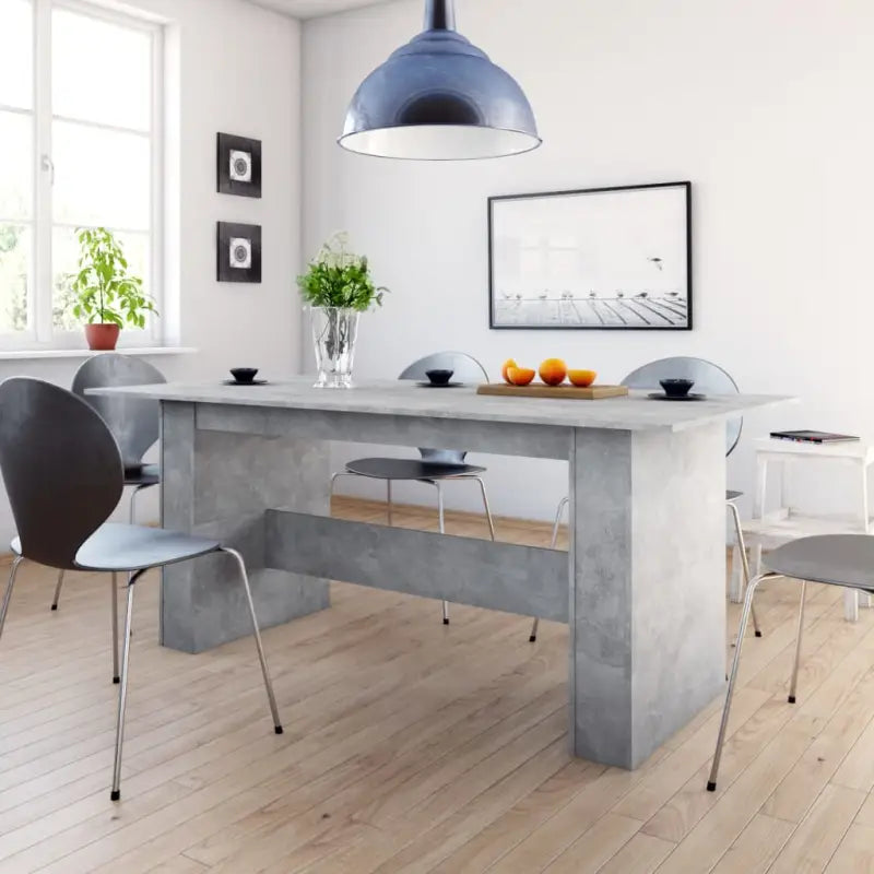 Eettafel van bewerkt hout in grijs Sonoma voor eenvoudig schoon en stijl - Betongrijs / 1 - Eettafels