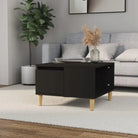 Eettafel van bewerkt hout met massief eucalyptushout voor stijlvolle woonkamer - Zwart / 1 - Salontafels