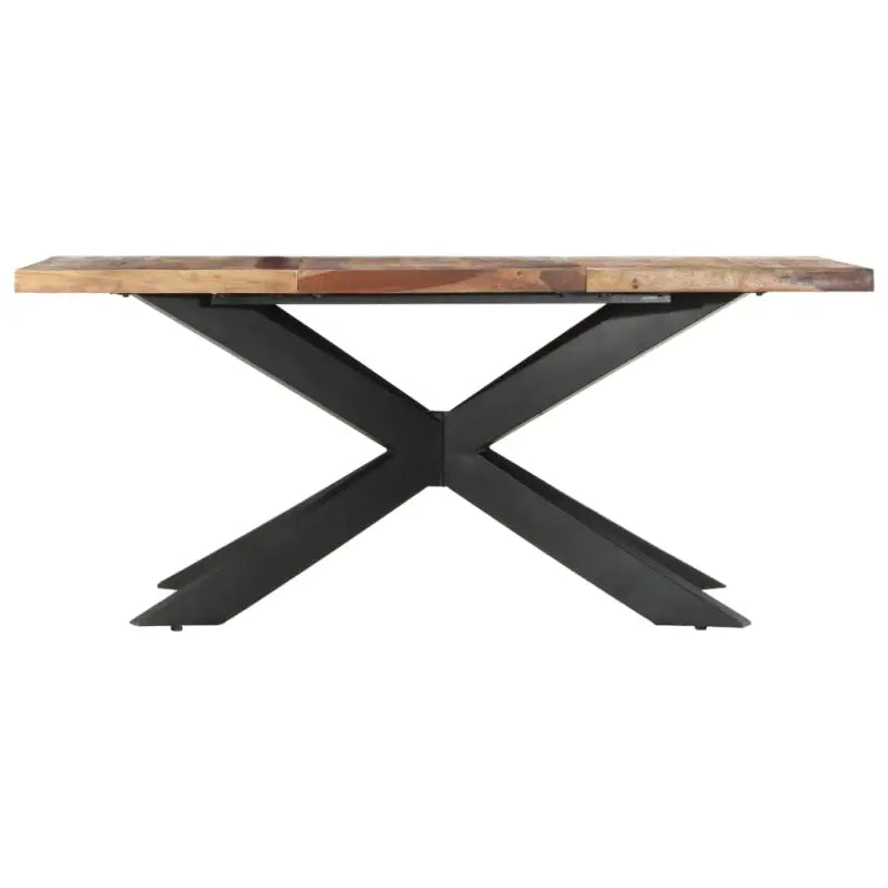 Eettafel van massief acaciahout met industrieel ontwerp - Eettafels