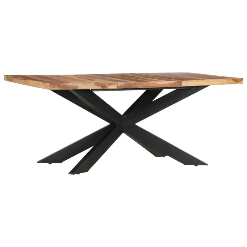 Eettafel van massief acaciahout met industrieel ontwerp - Eettafels