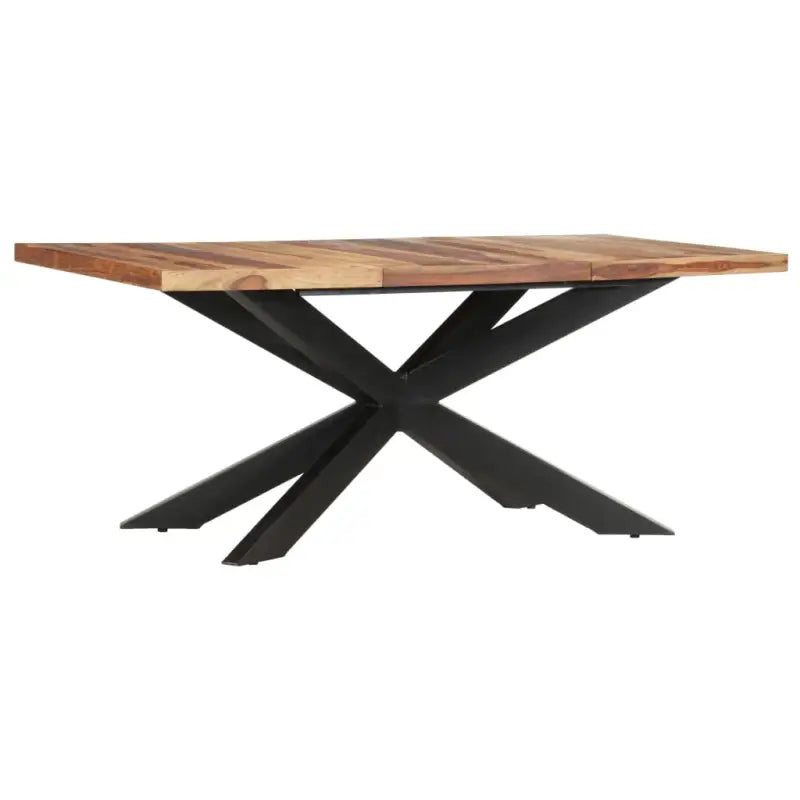 Eettafel van massief acaciahout met industrieel ontwerp - Eettafels