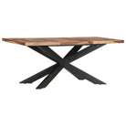 Eettafel van massief acaciahout met industrieel ontwerp - Eettafels