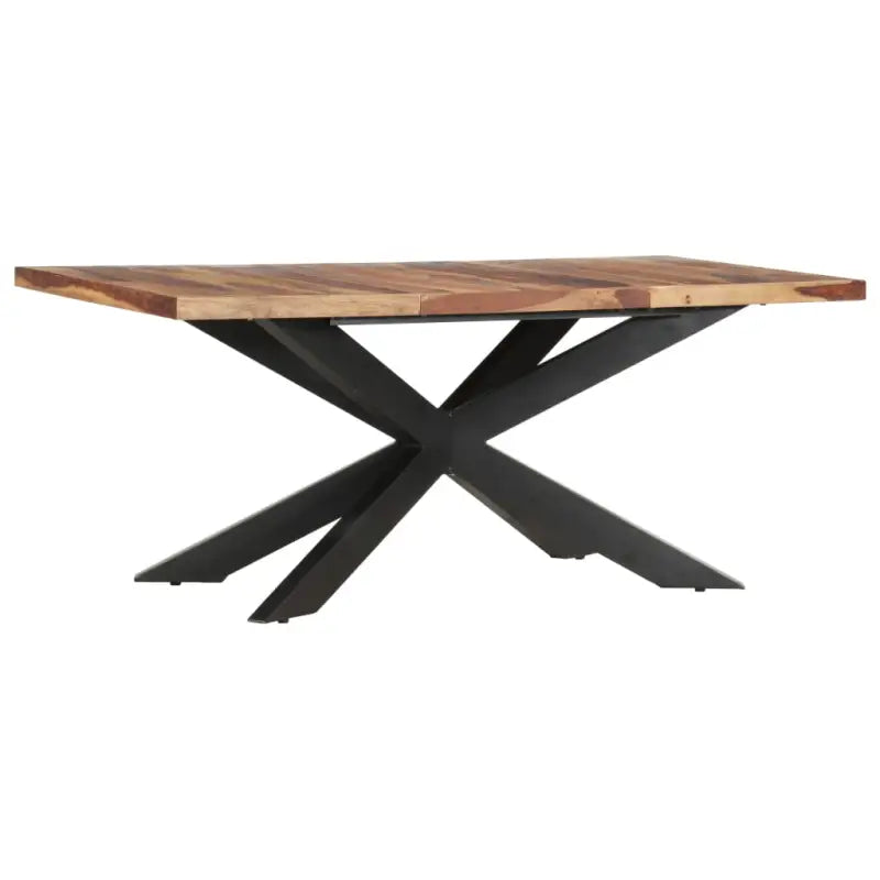 Eettafel van massief acaciahout met industrieel ontwerp - Eettafels