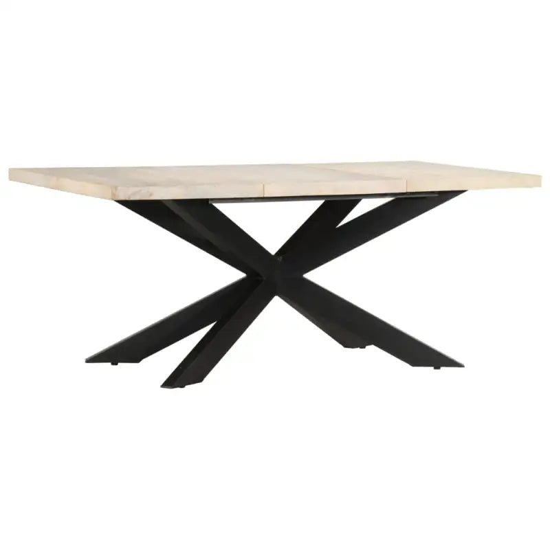Eettafel van massief acaciahout met industrieel ontwerp - Wit / 1 - Eettafels