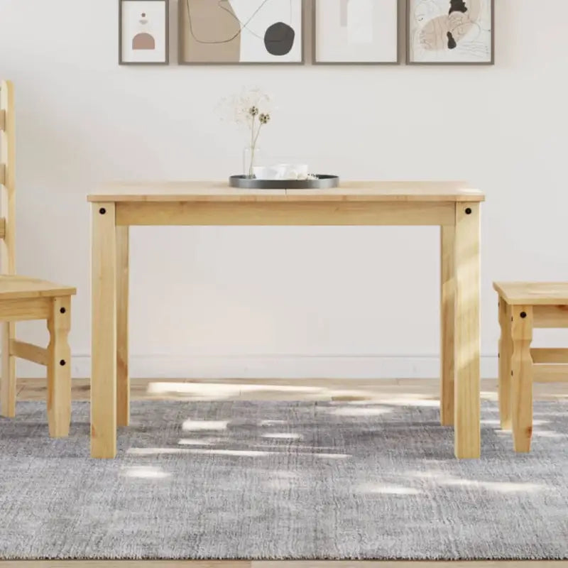 Eettafel van massief grenenhout eenvoudig schoon en minimalistisch - 1 / Bruin / 117 cm - Eettafels