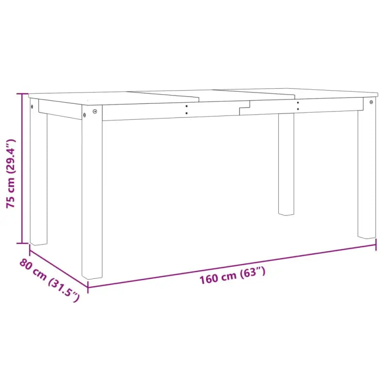 Eettafel van massief grenenhout eenvoudig schoon en minimalistisch - Eettafels