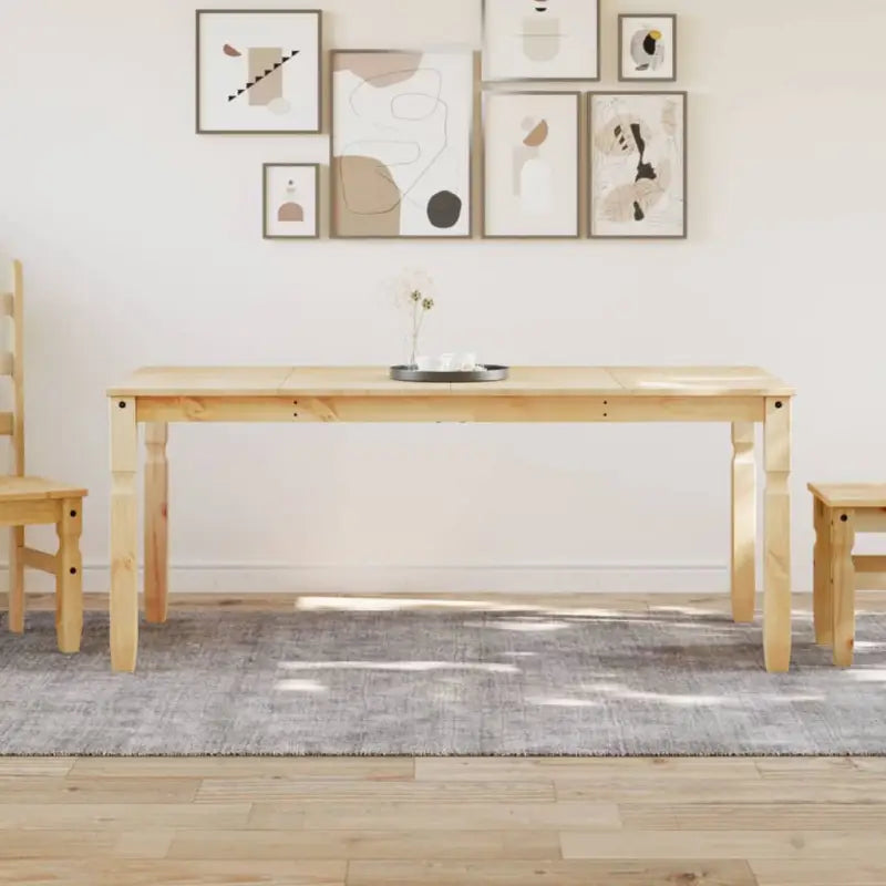 Eettafel van massief grenenhout eenvoudig schoon en stijlvolle uitstraling - 1 / Bruin / 180 cm - Eettafels