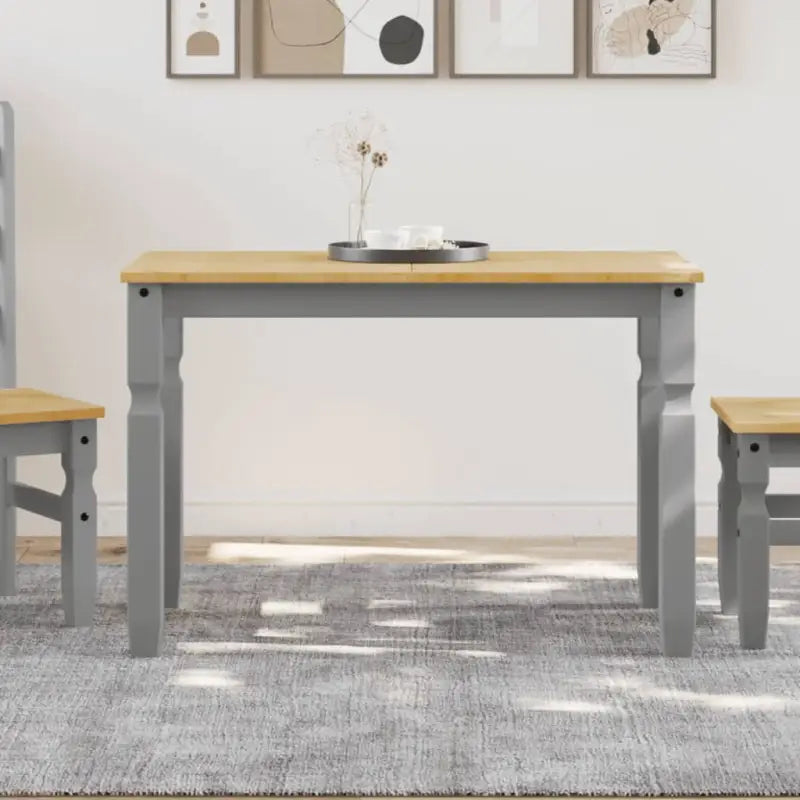 Eettafel van massief grenenhout eenvoudig schoon en stijlvolle uitstraling - 1 / Grijs / 117 cm - Eettafels
