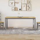 Eettafel van massief grenenhout eenvoudig schoon en stijlvolle uitstraling - 1 / Grijs / 180 cm - Eettafels