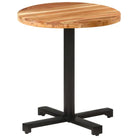 Eettafel van ruw mangohout met natuurlijke afwerking voor binnen en tuin - Ø 70 x 75 cm / 1 / Massief acaciahout