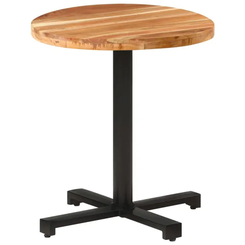 Eettafel van ruw mangohout met natuurlijke afwerking voor binnen en tuin - Ø 70 x 75 cm / 1 / Massief acaciahout