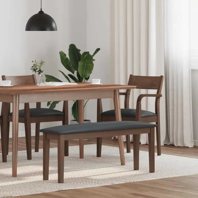 Eettafelbank met houten poten voor een comfortabele zitervaring - Bruin en zwart - Keuken- & eettafelbanken