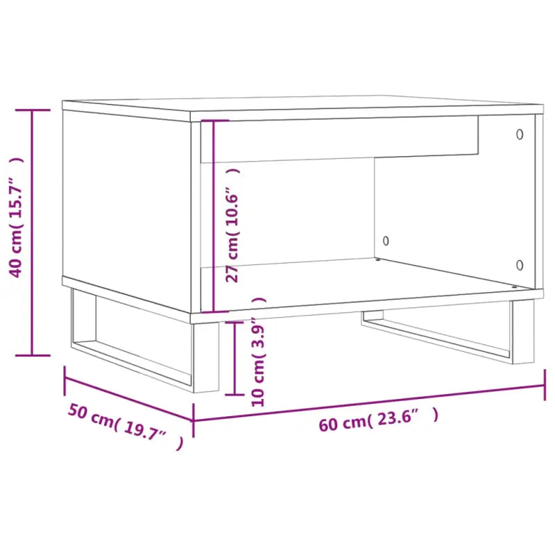 Eiken salontafel met ijzeren poten en bewerkt hout voor stijlvolle ruimtes - Betongrijs / 1 - Salontafels