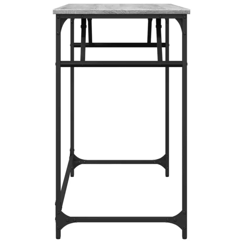 Elegant bureau met stevig tafelblad in grijs sonoma en gepoedercoat staal - Bureaus