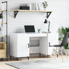 Elegant bureau van bewerkt hout voor studeer- en werkkamers - Hoogglans wit - Bureaus