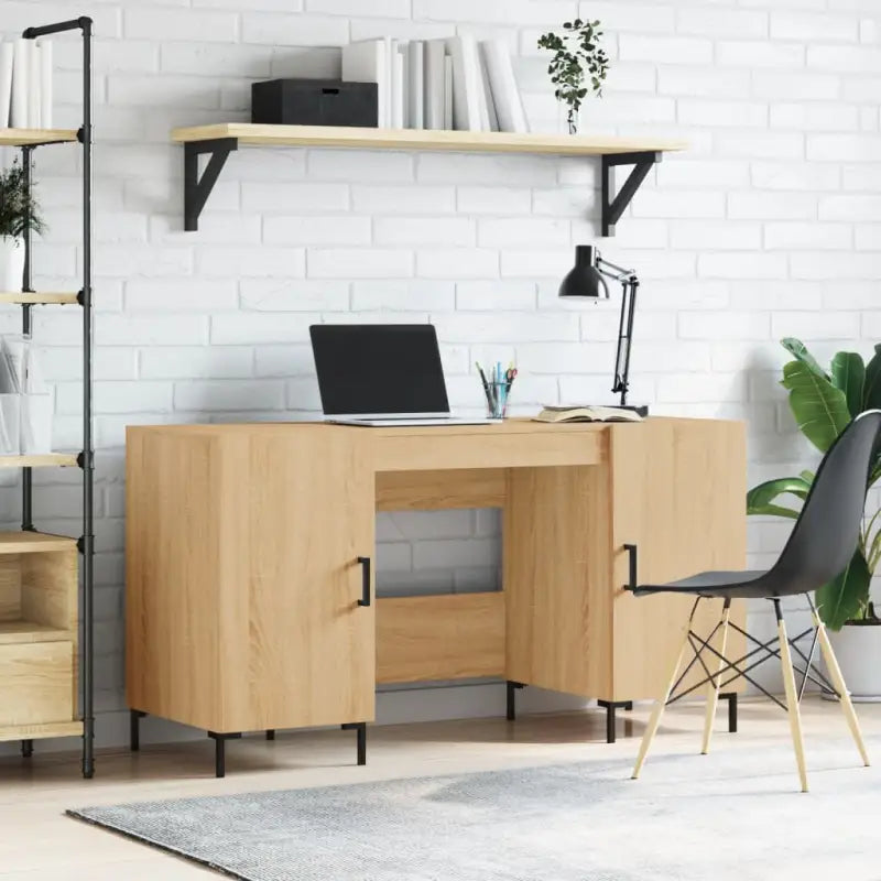 Elegant bureau van bewerkt hout voor studeer- en werkkamers - Sonoma eiken - Bureaus