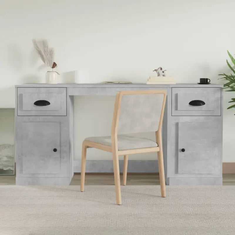 Elegant bureaus met bewerkt hout voor een stijlvolle werkruimte - Betongrijs - Bureaus