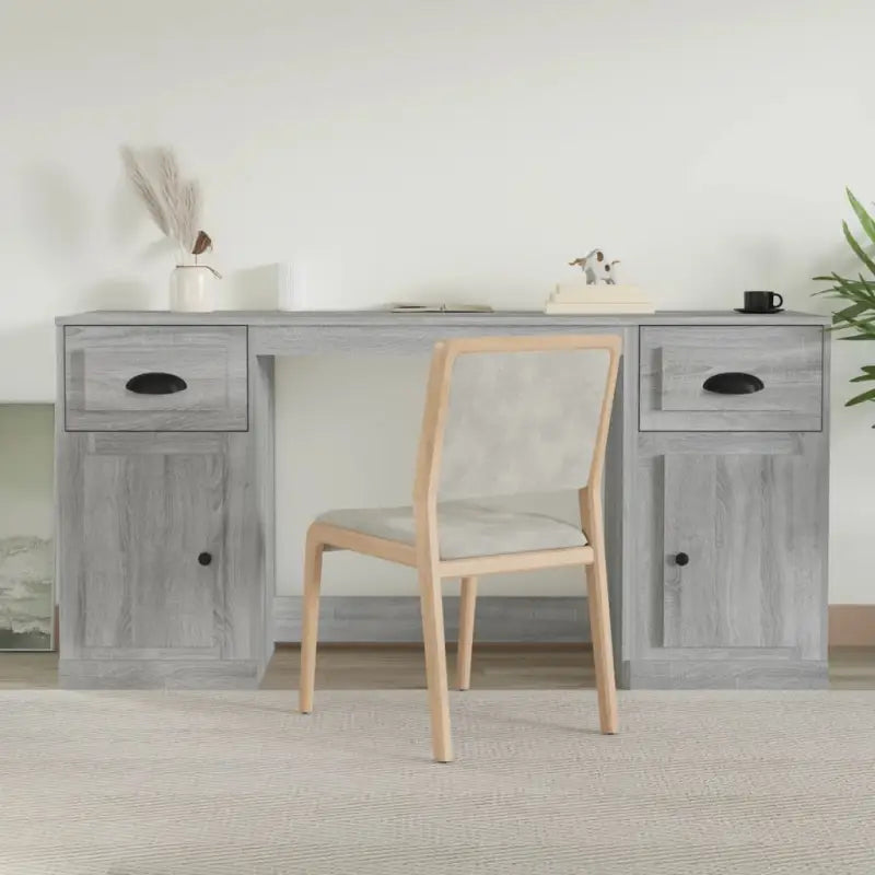 Elegant bureaus met bewerkt hout voor een stijlvolle werkruimte - Grijs sonoma - Bureaus