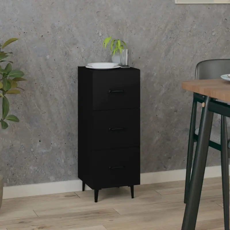 Elegant dressoir van bewerkt hout voor een stijlvolle en praktische woonkamer - Zwart / 1 - Dressoirs & buffetkasten