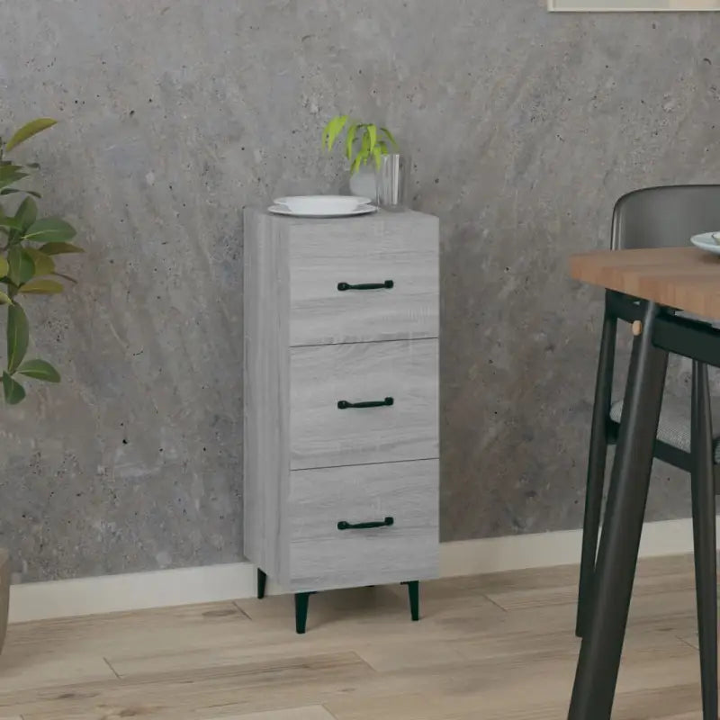 Elegant dressoir van bewerkt hout voor een stijlvolle en praktische woonkamer - Grijs sonoma / 1 - Dressoirs &