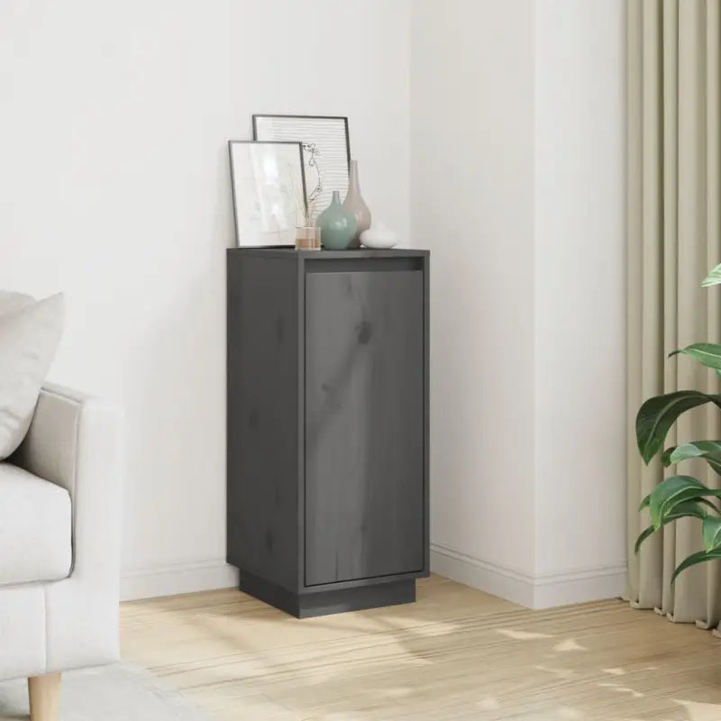 Elegant dressoir van massief grenenhout met klassieke uitstraling - Grijs / 1 - Dressoirs & buffetkasten