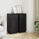 Elegant dressoir van massief grenenhout met klassieke uitstraling - Zwart / 2 - Dressoirs & buffetkasten