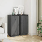 Elegant dressoir van massief grenenhout met klassieke uitstraling - Grijs / 2 - Dressoirs & buffetkasten
