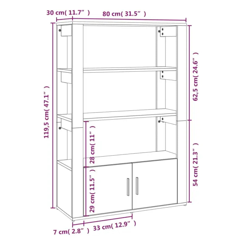 Elegant dressoirs van bewerkt hout voor een stijlvolle woonruimte - Gerookt eiken / 1 - Dressoirs & buffetkasten