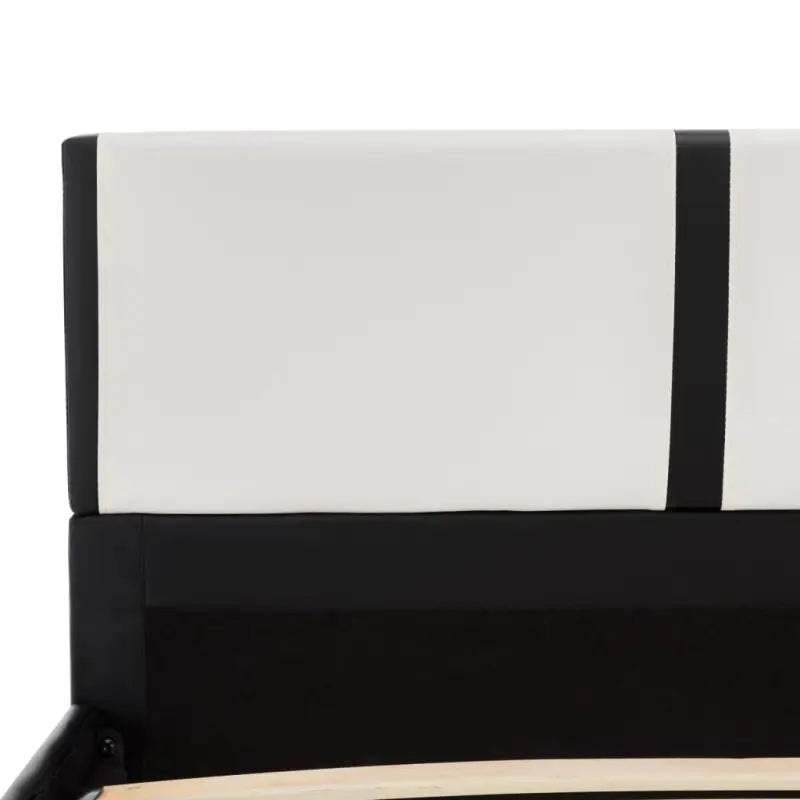 Elegant klassiek bedframe met gepoedercoat stalen poten en gevoerde hoes - Wit en zwart / 90 x 200 cm - Bedden &