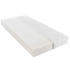 Elegant klassiek bedframe met gepoedercoat stalen poten en gevoerde hoes - Wit en zwart / 90 x 200 cm - Bedden &