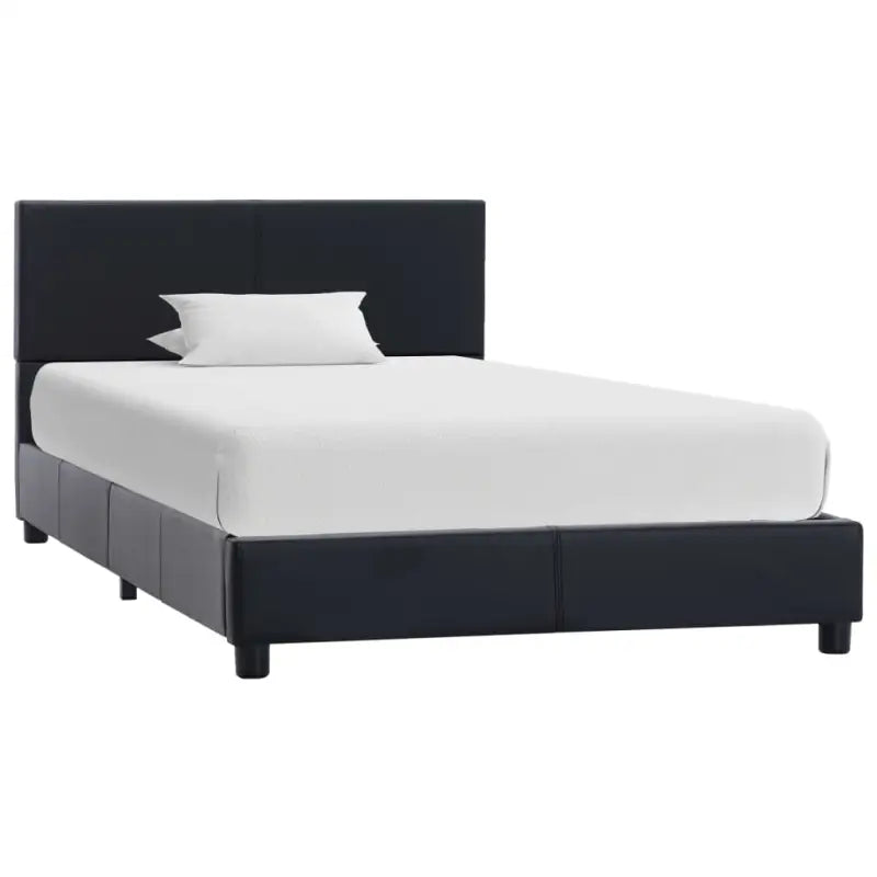 ELEGANT KUNSTSUÉDE BEDFRAME MET COMFORTABEL HOUBORD - Zwart / 100 x 200 cm - Bedden & bedframes