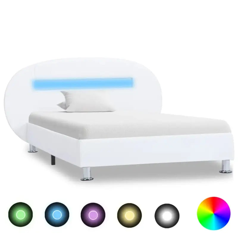 Elegant modern bedframe met comfortabel hoofdbord - Wit / 100 x 200 cm - Bedden & bedframes