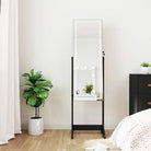 Elegant sieradenkast met LED-verlichting en bewerkt hout - Zwart / 1 - Spiegels
