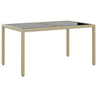 Elegant tuinset met poly rattan en gehard glas voor terras ontspanning - Beige - Tuinsets