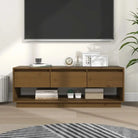 Elegant TV-Meubel van Massief Grenenhout met Strakke Lijnen - Honingbruin / 1 - Tv-meubels