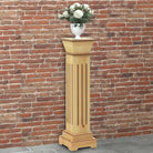 Elegante antiekwitte plantenstandaard met klassieke lijnen - Bruin / 1 - Plantenstandaarden