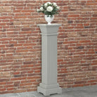 Elegante antiekwitte plantenstandaard met klassieke lijnen - Grijs / 1 - Plantenstandaarden